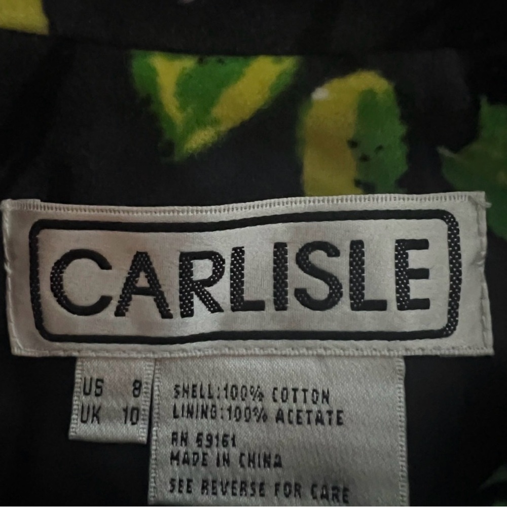 Vintage Carlisle Black Floral Cropped Pea Coat with Pink & Green Accents video - Picture 13 of 13